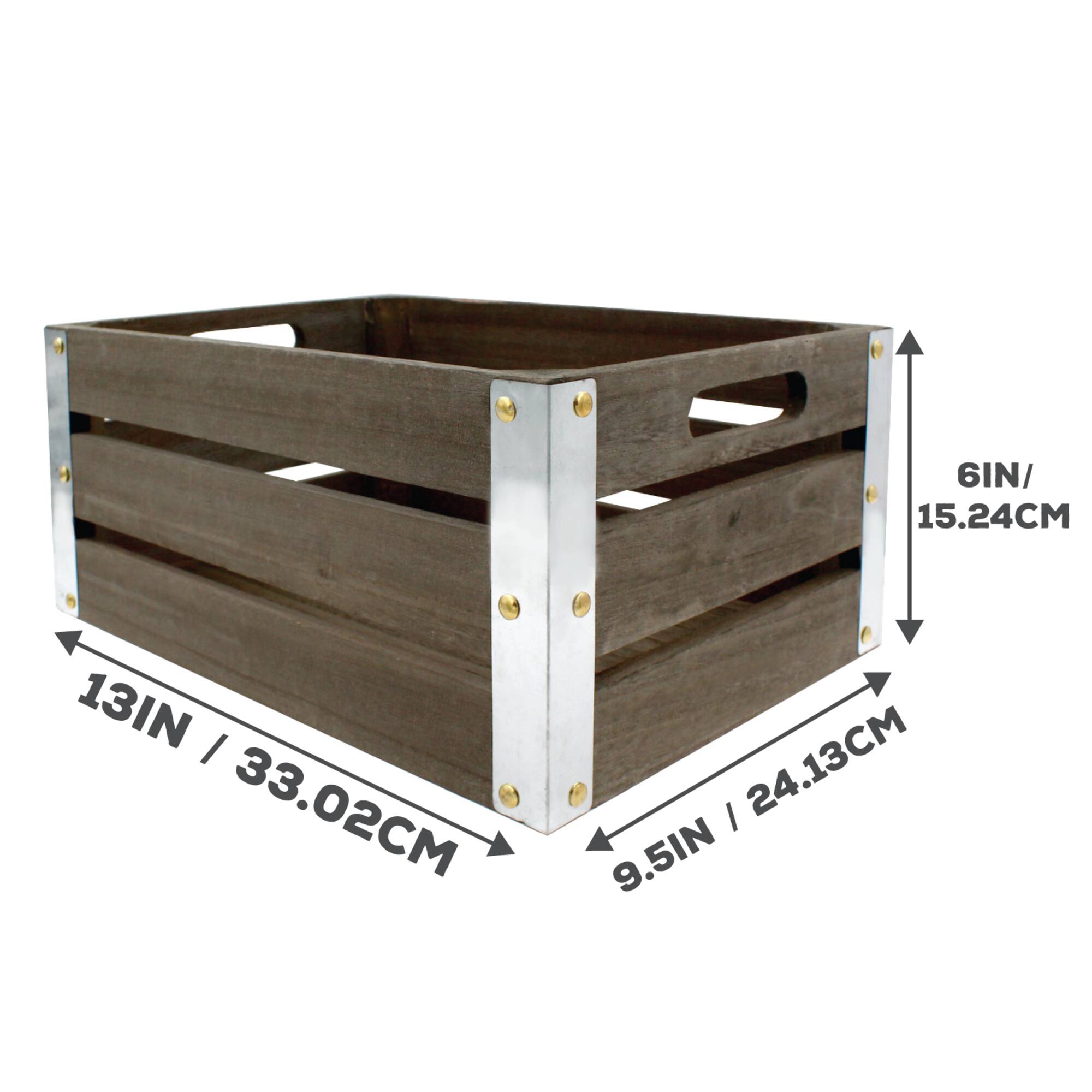 ArtSkills® 13" Rustic Wooden Crate with Metal Edges, 2ct.